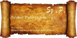 Szabó Patrícius névjegykártya